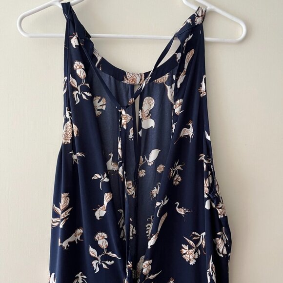 Floral Navy Keyhole Wide-Leg Jumpsuit (Madewell) - Picture 2 of 7